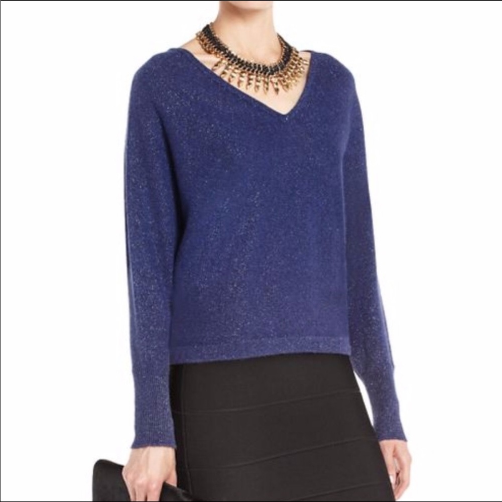 BCBG Max Azaria Cashmere Blend Shimmering Sweater